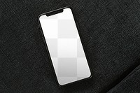 PNG transparent phone screen mockup, flat lay design