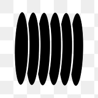 Black badge png abstract shape sticker, transparent background