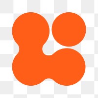 Abstract orange png shape sticker, transparent background