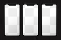 Phone screen mockups png, transparent design