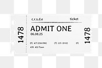 Ticket paper png sticker, transparent background