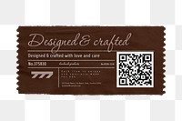 Vintage ticket paper png sticker, transparent background