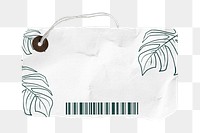 Botanical tag label png sticker, transparent background