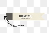 Thank you tag png sticker, transparent background