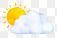 Sunny sky png weather sticker, transparent background