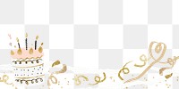 Birthday cake png border, transparent background