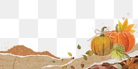 Pumpkin png border sticker, transparent background