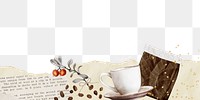 Coffee aesthetic png border, transparent background