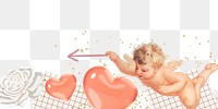 Valentine's cupid png border, transparent background