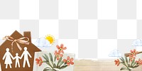 Family home png border  sticker, transparent background