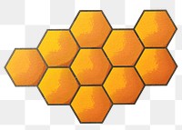 PNG Yellow honeycomb, paper craft element, transparent background