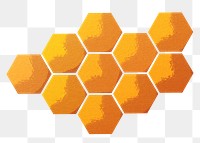 PNG Yellow honeycomb, paper craft element, transparent background