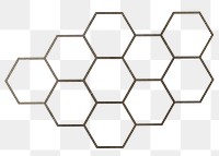 PNG Honeycomb, geometric hexagon shape, transparent background