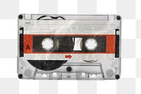 PNG Cassette tape, paper craft element, transparent background