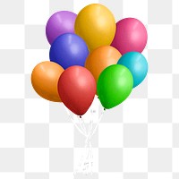 PNG Colorful balloons, element, transparent background