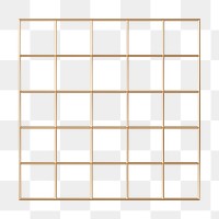 Grid patterned png square sticker, 3D element on transparent background