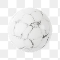 Marble ball shape png sticker, 3D rendering graphic, transparent background