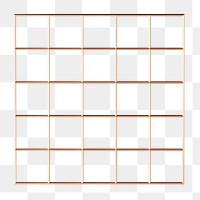 Grid patterned png square sticker, 3D element on transparent background
