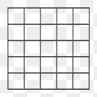 Grid patterned png square sticker, 3D element on transparent background