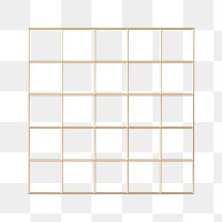 Grid patterned png square sticker, 3D element on transparent background