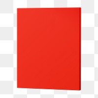 Red 3D rectangle png shape sticker, transparent background