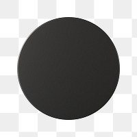 Black circle shape png sticker, 3D element, transparent background