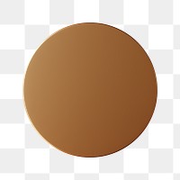 Brown circle shape png sticker, 3D element, transparent background