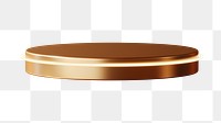 Gold 3D png podium sticker, product display on transparent background