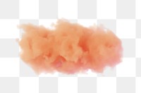 3D orange cloud png sticker, aesthetic weather graphic, transparent background