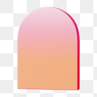 Pink gradient arch shape png sticker, 3D element, transparent background