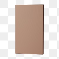 Brown 3D rectangle png shape sticker, transparent background