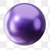 Purple ball shape png sticker, 3D rendering graphic, transparent background