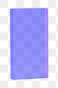 Transparent purple 3D rectangle png shape sticker