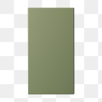 Green 3D rectangle png shape sticker, transparent background