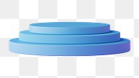 Round blue podium png sticker, cylinder stand, transparent background