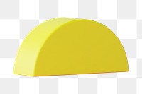Yellow semi-circle png sticker, 3D shape, transparent background