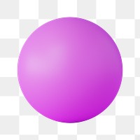 Pink ball shape png sticker, 3D rendering graphic, transparent background