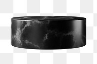 Black marble podium png sticker, transparent background