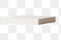 Square beige podium png sticker, 3D product display stand, transparent background