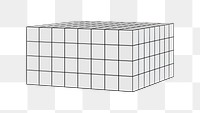 Grid pattern podium png sticker, 3D square shape, transparent background