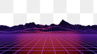 Retro futuristic vaporwave png border, transparent background