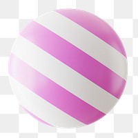 Striped bubble shape png sticker, 3D rendering graphic, transparent background