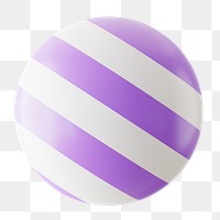 Striped bubble shape png sticker, 3D rendering graphic, transparent background