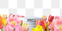 Flower field png podium, product display, transparent background