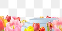 Flower field png podium, product display, transparent background