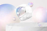 Astronaut helmet png transparent mockup