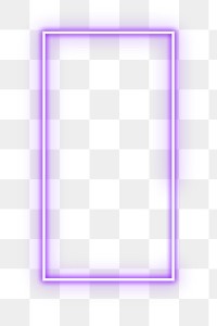 Neon rectangle png frame, transparent background