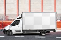 Moving truck png transparent mockup, logistic vehicle