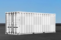 Shipping container png mockup, 3D cargo, transparent design