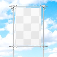 PNG 3D poster sign mockup, transparent design